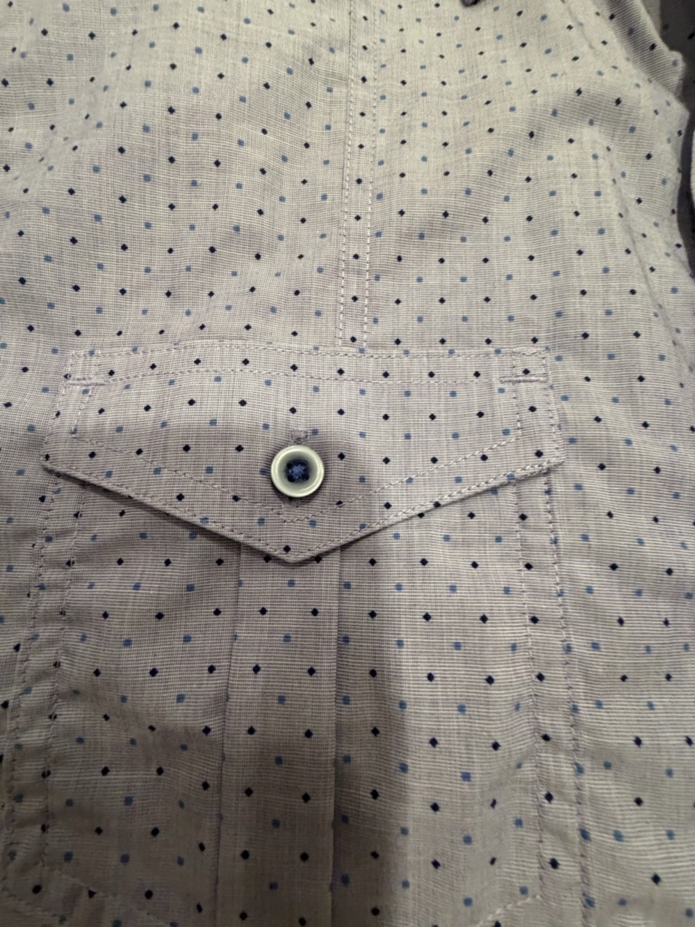 JOHNSTON AND MURPHY Men's Short-Sleeve Shirt -lavender print! M - Picture 6 of 7